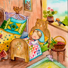 Сказка "Три медведя" пятый разворот