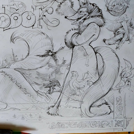 Эскиз к сказке "Колобок", лиса.