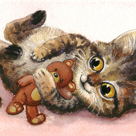 с плюшевым мишкой