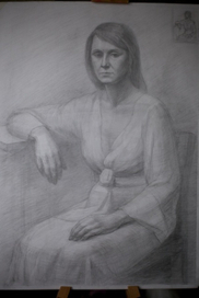 Рисунок полуфигуры с руками