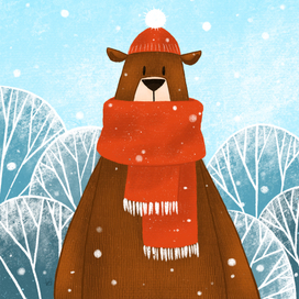 Круглый год с медведиком (страница календаря - Январь)