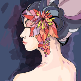 Дама с цветами