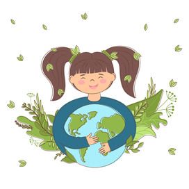 Девочка с планетой - концепт экологии