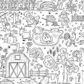 Раскраска-гигант "Ферма"