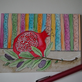 Гранат и оливки