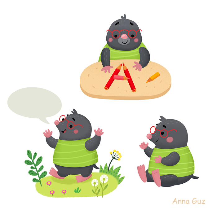 Кротик для детской азбуки