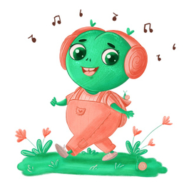 Лягушонок в наушниках