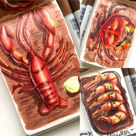 Морепродукты Рак Краб и Креветки 