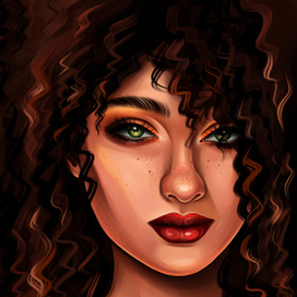 Девушка с красными губами