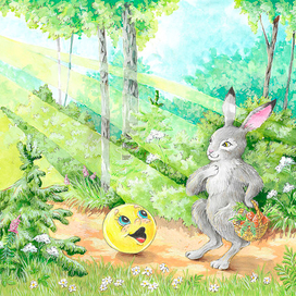 Иллюстрация к сказке "Колобок"