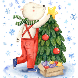 Мишка с елкой