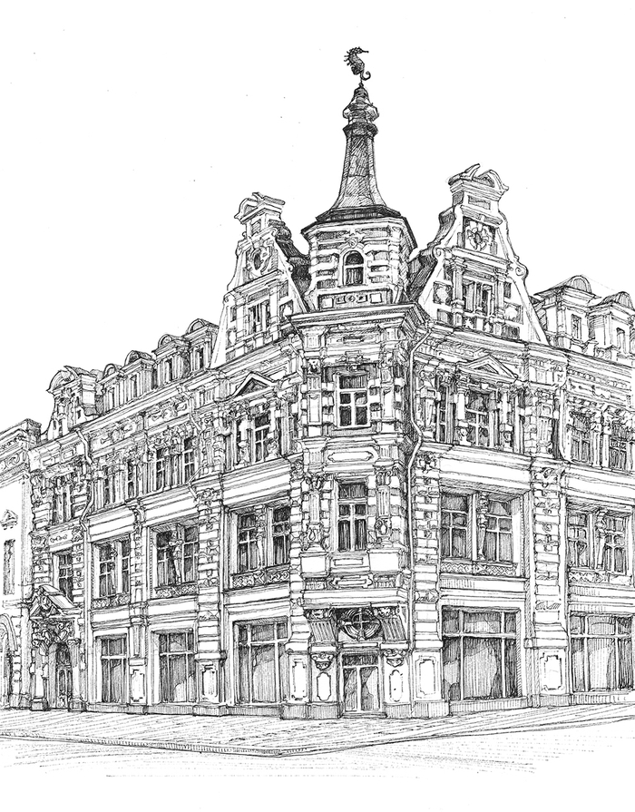 Доходный и торговый дом «С. Генч-Оглуев и И. Шапошников» (1883, архитектор А. Н. Померанцев)