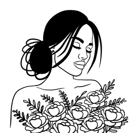 Девушка с цветами