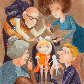 Иллюстрация к стихотворению Сергея Михалкова "Как у нашей любы"