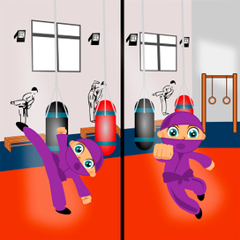 Иллюстрация к книге "A True Ninja Loves Tidiness".