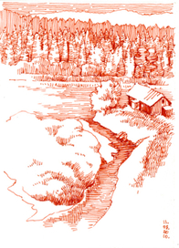 Дом у реки.Урал.