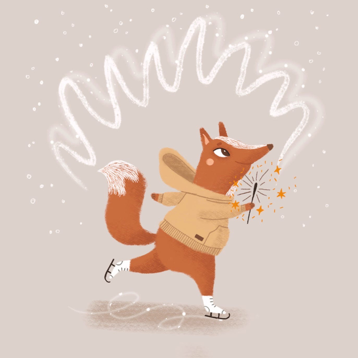 Новогодняя открытка для бренда одежды ROOBL'