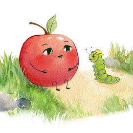 Яблочко и гусеничка