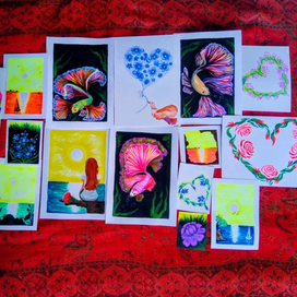 Некоторые открытки. Разные размеры от А7 до А5.