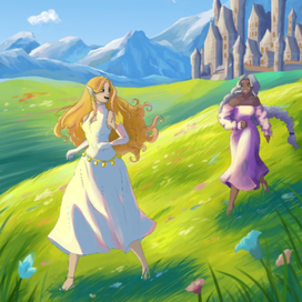 Две девушки и замок