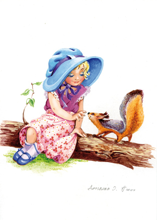 Девочка и белка