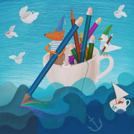 Чашка и карандаш