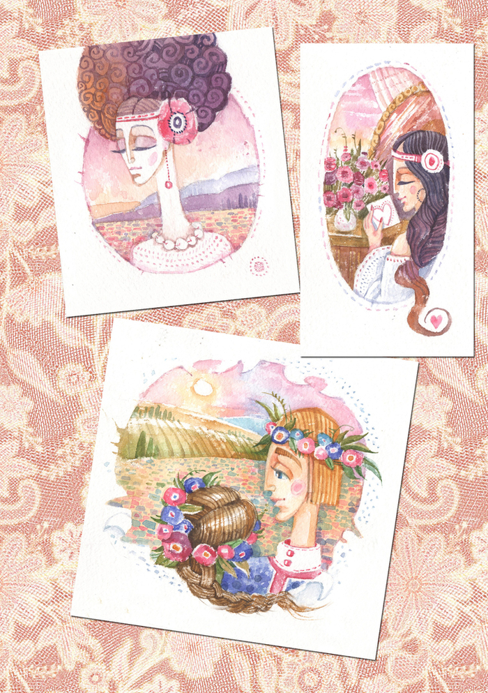 Для серии открыток