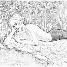 Мальчик-звезда любуется своим отражением в пруду