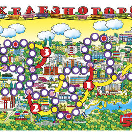 Карта города для настольной игры.