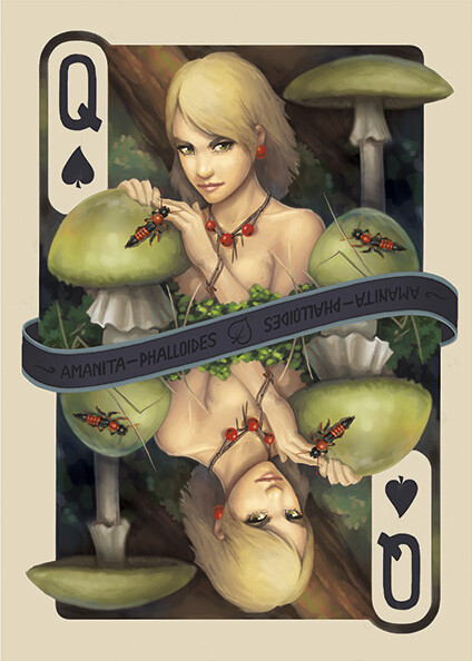 Карты игральные " Грибы" - пики