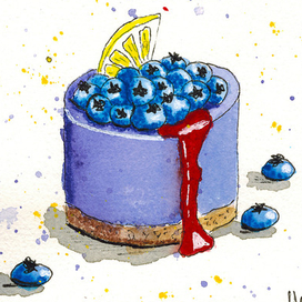 Пирожное с черникой