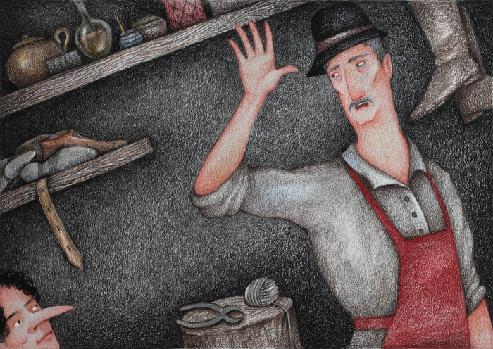 Иллюстрация для сказки Вильгельма Гауфа "Карлик Нос"