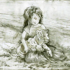 Девочка с тигрёнком