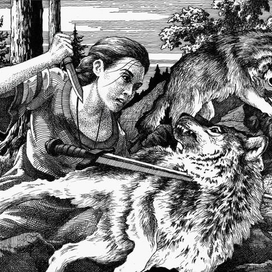 Схватка с волками