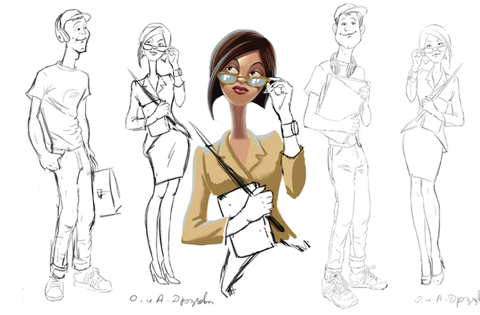 Эскизы персонажей