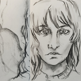 Девушка. Уголь. 