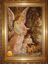 Картина янтарная Ангел с детьми