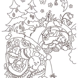 Логопедическая раскраска. Тишь в ночи