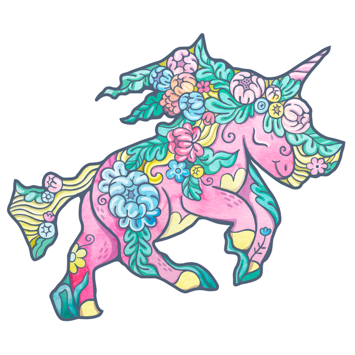 Цветочный единорог