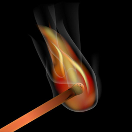 Горящая спичка