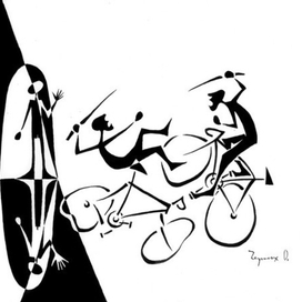 Дуэль. 2010. Бумага, тушь. 30х40 см