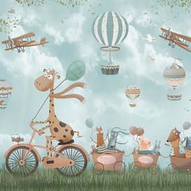 Toys on a blue background