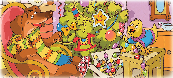 Д. В. Выборгский К Таксе и Цыплёнку приходят гости