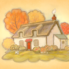 Милый дом. Иллюстрация. Цифровая живопись