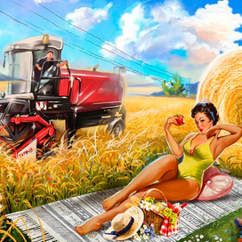 в стиле пин-ап для календаря, реклама ковров