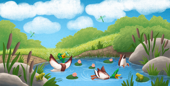 Иллюстрация для книги "Quack along with Zack, Mack, and Jack "