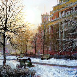 Зима. Морозный день