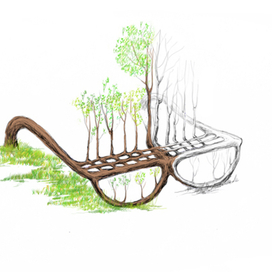 Арбоскульптура-лавка Очки