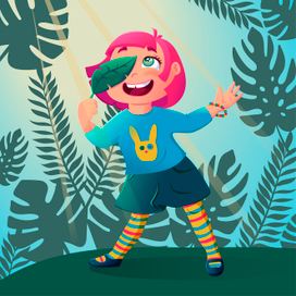 Девочка с листком