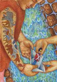 Иллюстрация к сказке Г.Х. Андерсена "Стойкий оловянный солдатик".